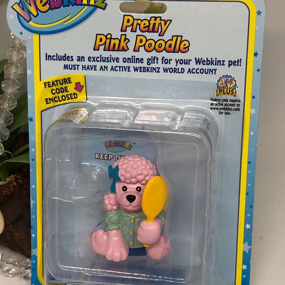 Webkinz Figurine - Pretty Pink Poodle - w/ Unused Sealed Feature Code - New - Picture 1 of 4